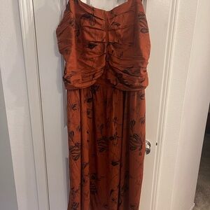 Torrid Strapless Rust and Black Floral Dress